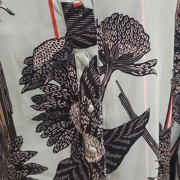 Beautiful bold sea green print shirt XL - Picture 5 of 5